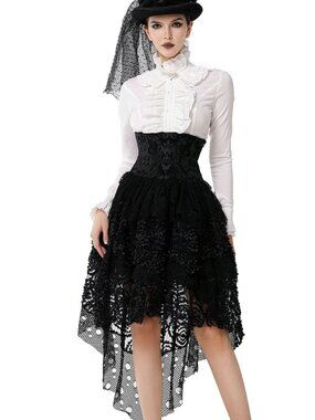 Pentagram - Jupe long gothique jacquard skirt Size S Small